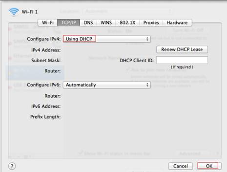 Using dhcp with manual address mac address
